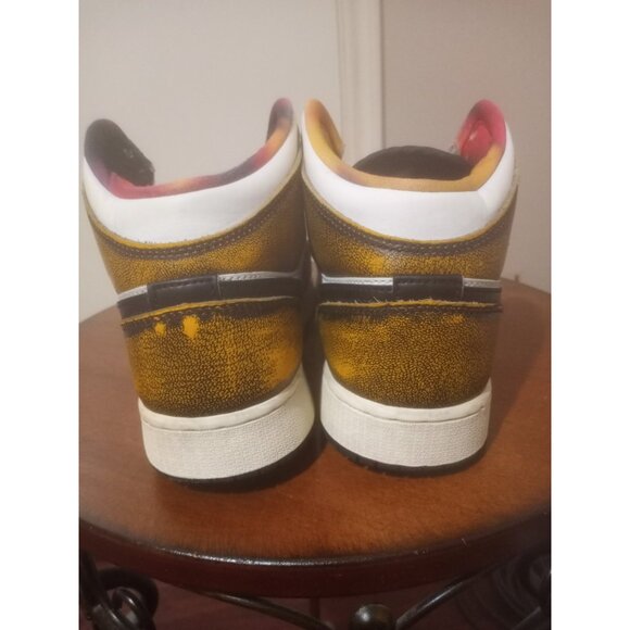 Nike Air Jordan 1 Mid Se Gs Suze 7Y Wear-away Taxi Yellow Black Aj1 DQ8418071 - Picture 12 of 14